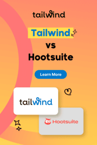 Tailwind and Hootsuite logos on an orange and yellow gradient background with the blog post title.